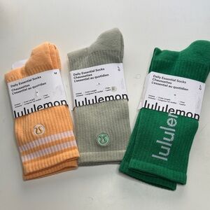 lululemon athletica Men's Casual Socks - Orange, Gray, Green
